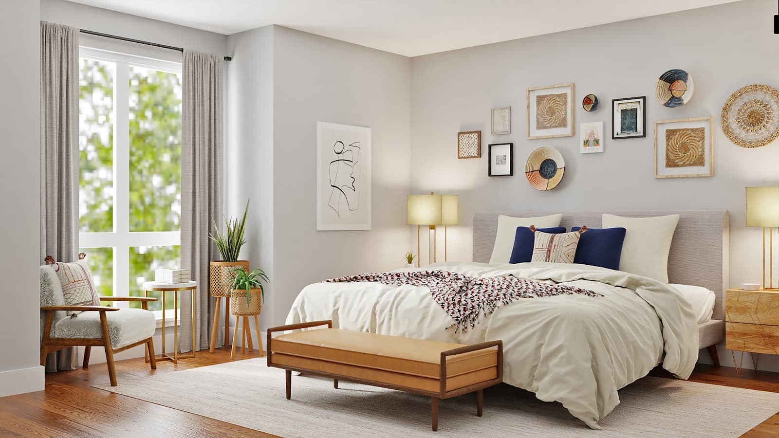 Quarto confortável e acolhedor